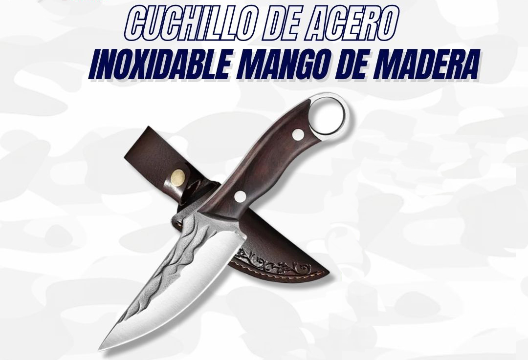 Cuchillo De Acero Mango Madera 15000